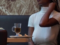 Michel Chloe Braless See Through Outfit Public Flashing German Outdoor HD