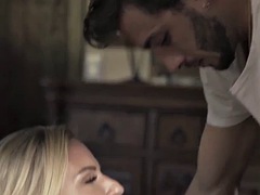 叔母, 美女, デカパイ, ブロンド, フェラチオ, イく瞬間, お仕置き, オッパイの