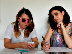 Morena, Gafas, Besar, Lesbiana, Bragas