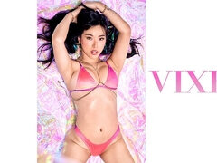 Elegant Asian Elle Lee opened her hairy pussy for a big cock