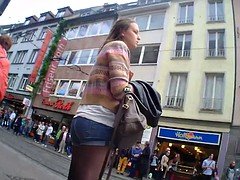 Amateur, Cul, Bus, Allemand, Adolescente, Sous la jupe, Voyeur