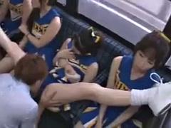 Asiático, Autobús, Animadora, Japonés, Público