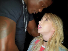 Petite Kenzie Reeves enjoys black stud's huge cock