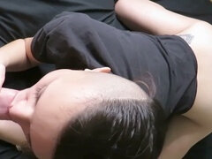 Tattooed Latina milf enjoys deep throat and cowgirl on all fours