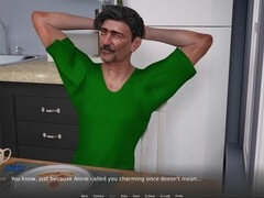 Roleplaying in a visual novel with a big-titted mom and some serious ass action