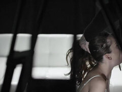 Rough double penetration for petite brunette Lily Glee