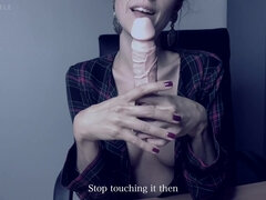 The Cumsultation. Relax In Leles Office.sloppy Dildo Suck.cum On Boobs Joi
