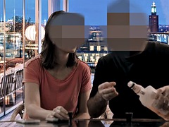 Blowjob to a friend at the bar table