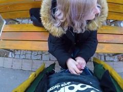Cute teen swallows cum for cash - public blowjob in the park by Eva Elfie