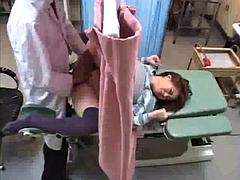 Asiatisch, Tussi, Arzt, Gynäkologe, Japanische massage, Öffentlich