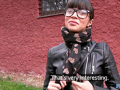 Amateur, Verga grande, Morena, Corrida, Checa, Gafas, Al aire libre, Ruso