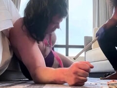 Amateur, Gorda, Negro, Ébano, Extremo, Dominacion femenina, Humillación, Interracial