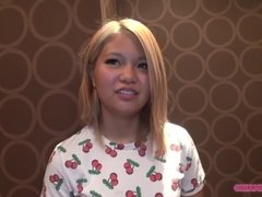 asian blond hair girl gets creampied