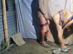 Tiny Indian MILF gets bent over and fucked standing up