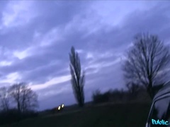 素人, フェラチオ, 車, 中出し, バック, 公共, オマンコ, ロシア人