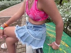 Sexy Indian aunty invites me for a wild public bathroom fuck in the park