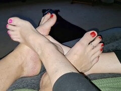 Playing with our adorable feet and toes while you watch