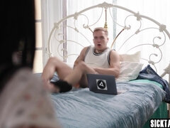 Big cock stepson enjoys blowjob by nurse