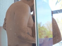 Raven-haired pornstar gets sodomized after a nice shower