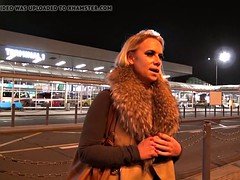 Takevan - Busty blonde caught on airport and fucked in van