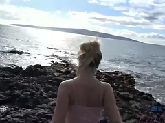 Tussi, Strand, Blondine, Kompilation, Füsse, Freundin, Hardcore, Öffentlich