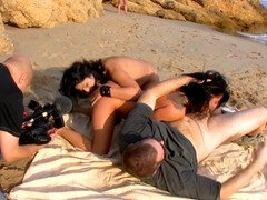Leie, Strand, Spermaladung, Kompletter film, Deutsch, Latina, Im freien, Flotter dreier