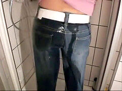german lady nicki under shower with downright clothes two