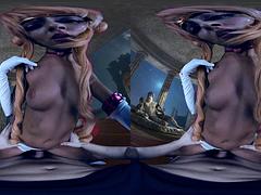 Dreidimensional, Tussi, Blondine, Blasen, Pov, Realität, Titten