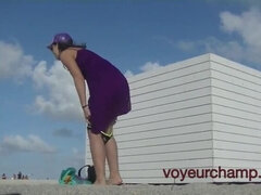 Playa, Culo grande, Peludo, Madres para coger, Desnudo, Público, Coño, Esposa