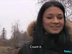 Enthousiasteling, Pijpbeurt, Bruinharig, Auto, Sperma in gezicht, Buiten, Gezichtspunt, Openbaar