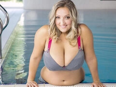 Enthousiasteling, Mooie dikke vrouwen, Grote kont, Grote mammen, Blond, Mollig, Masturbatie, Speelgoed