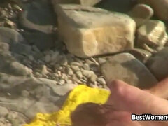 Enthousiasteling, Strand, Stel, Naakt, Nudist, Openbaar, Spion, Bekijker