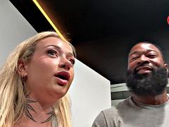 Big-Titted Horny Blonde British Stunner Takes Brutal BBC Pounding in Home Cinema on Jaelani Jade