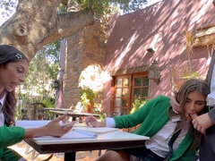 フェラチオ, 茶髪の, バック, 顔射, 自然山雀, オマンコ, 三人, 濡れ