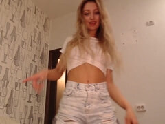 Lieveling, Blond, Seksspeelgoed, Masturbatie, Rijden, Alleen, Tiener, Webcamera