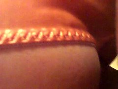 Orange satin g-string pound doggy style