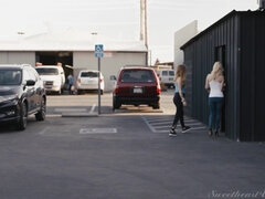 ブロンド, ジム, キス, レズビアン, なめる, 自然山雀, アウトドア, オッパイの