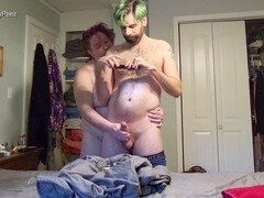 Paar, Spermaladung, Schwanz, Handjob, Selbstgemacht, Dusche, Sport, Hure