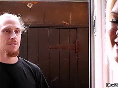 Chubby ex blonde rides his cock after cunnilingus