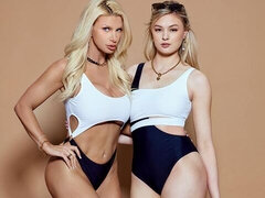 Cutesy Brittany Andrews and Amber Moore's curvy sex