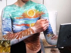 Bodypainting, puzzle, naked painting