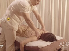 Asiatisch, Füsse, Massage, Öl
