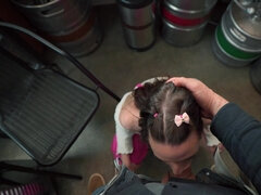 Small-tit brunette Dragon Fruit gets fucked at her workplace