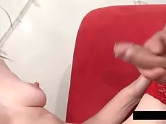 Sucer une bite, Éjaculer dans la bouche, Faciale, Lingerie, Collant, Chatte, Tatouage, Mouillée