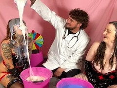 Amateur, Médecin, Gants, Lingerie, Plan cul à trois