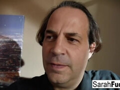 Sarah Jessie stays late at the bar so she can fuck the bartender