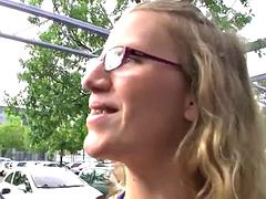 Chubby Blonde Whore Riding a Hard Dick Outdoors