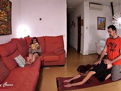 Secretly fucking a yoga teacher in front of my sister