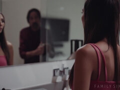 舐める尻, ベッドルーム, フェラチオ, 家族, 開帳, ラティーナ, オマンコ, オッパイの
