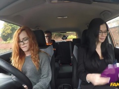 Fake Driving School (FakeHub): Sweet redhead in Hard Threesome